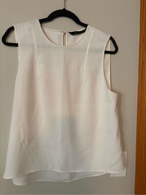 White Sleeveless Shell Top by Zara Woman